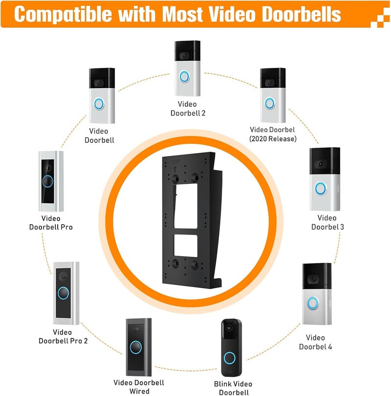 ibada Vinyl Siding Angle Adjustment Doorbell Mount for Video Doorbell(2020 Release)/1/2/3/4/ Wired/Pro/Pro 2, Blink Doorbell Corner Mounting Bracket Wedge Kit(4" Standard Vinyl Siding Only) - Image 3